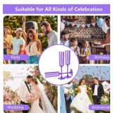 YOUBET 24 Pack Purple Plastic Champagne Flutes - 6 oz - Brand New