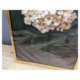 Canvas Flower Art Print in Gold Frame, 9" x 10.5" - Brand New