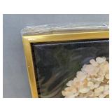 Canvas Flower Art Print in Gold Frame, 9" x 10.5" - Brand New