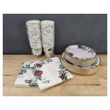 Gudvilla Foam Floral Party Supplies for 50 Guests - Brand New