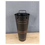 8 Pack of 9" Tall Galvanized Flower Buckets with Handles - Black Copper-Tone Trim - Brand New