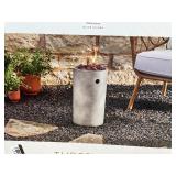 Threshold 17" Pipestone Outdoor Column Fire Pit Gray Modern Propane Gas Firepit with Lava Rock and Cover $120 Retail - Brand New