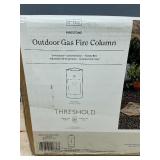 Threshold 17" Pipestone Outdoor Column Fire Pit Gray Modern Propane Gas Firepit with Lava Rock and Cover $120 Retail - Brand New