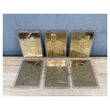 22K Gold The Danbury Mint MLB Baseball Cards Set, 6 Total - Garvey, Feller, Mazeroski, Pettitte
