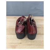 Girls Shoes Burgundy Velcro Strap Size 3.5 - New