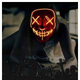 Halloween Scary LED Mask - Light Up Purge Mask for Festival Cosplay Party - Brand New