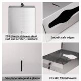 DOUKE Paper Towel Dispenser - Wall Mount, Touchless, C/Multi/Tri-Fold, Lock, Silver - Brand New