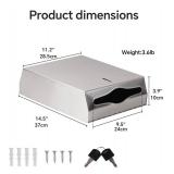 DOUKE Paper Towel Dispenser - Wall Mount, Touchless, C/Multi/Tri-Fold, Lock, Silver - Brand New