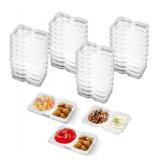20-Pack Snack Containers with Lid - 2-Compartment, Leakproof, Portion Control - Brand New