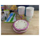 Summer Kitchen Party Supplies Including Disney Tablecloth Round 70in & Cuisinart Mini Spatula Set & Butter Dish & More - Brand New