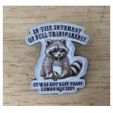 Easy Peasy Lemon Squeezy Raccoon Enamel Pin - Brand New