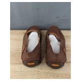 Greks Shoes Brown Leather Slip-On Moccasin Loafers - Women