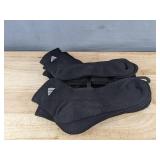 6 Pair Adidas Ankle Socks Black - Adult - New