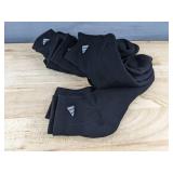 6 Pair Adidas Ankle Socks Black - Adult - New