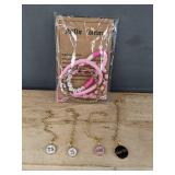 5 Taylor Swift Beaded Bracelets and 4 Taylor Swift Charm Pendants - Brand New
