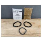 7 Bracelets: Cross, Beaded, Etc. - Brand New