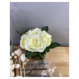 Lavender Artificial Flowers & White Rose Arrangements & Dried Stems - Brand New