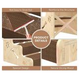 25189PSSPNC 3-Step Pet Stair - Natural Wood with Carpet Treads - 150 Lbs Capacity - New