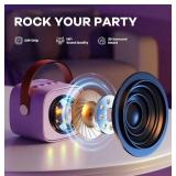 Mini Karaoke Machine With Wireless Microphones - Purple - Brand New