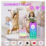 Mini Karaoke Machine With Wireless Microphones - Purple - Brand New