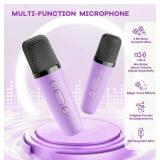 Mini Karaoke Machine With Wireless Microphones - Purple - Brand New