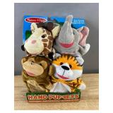 4 Melissa & Doug Zoo Friends Hand Puppets - Brand New