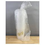 100 Lamesi Kraft Paper Cups 12 oz & 100 Monogram "L" Plastic Cups - Brand New