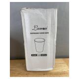 100 Lamesi Kraft Paper Cups 12 oz & 100 Monogram "L" Plastic Cups - Brand New