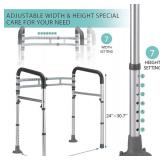 LIANJINDUN Toilet Safety Rails - Adjustable Width/Height, 350 lb Cap - 26x19.6x30.7 in - Brand New