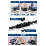 Blitzu Calf Compression Sleeves & Yes4All 15" Muscle Roller Foam Stick Kit - Brand New