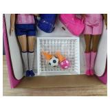 2 Barbie Soccer Dolls and Accessories - Brand New