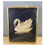 Swan Art - Framed Canvas Print - Brand New