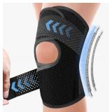 SoloEver Knee Brace with Side Stabilizers - Breathable Anti-Slip Support (Black, M) - Brand New