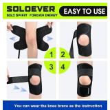 SoloEver Knee Brace with Side Stabilizers - Breathable Anti-Slip Support (Black, M) - Brand New