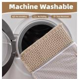 2 Checkered Bath Mat 17x24 Brown - Non-Slip 3D Weave, Tassels, Machine Washable - Brand New