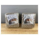 2 Checkered Bath Mat 17x24 Brown - Non-Slip 3D Weave, Tassels, Machine Washable - Brand New