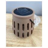 Ceramic Solar Lantern and Thermometer - Outdoor/Indoor - Brand New