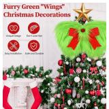 Green Plush Christmas Bow - Brand New