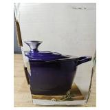 Mingle & Co. Enamelled Cast Iron Dutch Oven 5 Qt Blue - Brand New