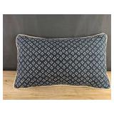 Threshold Throw Pillow 12 x 20 in Navy with Cream Cross-Dot Pattern - Brand New