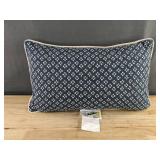 Threshold Throw Pillow 12 x 20 in Navy with Cream Cross-Dot Pattern - Brand New