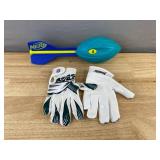 Nerf Vortex Aero Howler Football & NFL Philadelphia Eagles Youth Gloves - Brand New