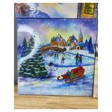 Wall Art Decor - 4-Piece Winter Village Set - Brand New