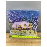 Wall Art Decor - 4-Piece Winter Village Set - Brand New