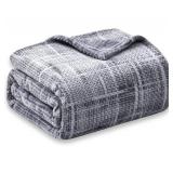 COOVA Cozy Soft Fleece Blanket Light Grey 50 x 60 - Brand New