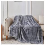 COOVA Cozy Soft Fleece Blanket Light Grey 50 x 60 - Brand New