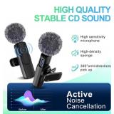 Set of 2 Wireless Lapel Android Microphones, Plug and Play with Noise Reduction - Brand New