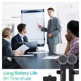 Set of 2 Wireless Lapel Android Microphones, Plug and Play with Noise Reduction - Brand New