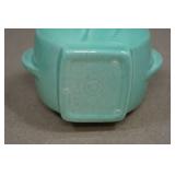 Antique Red Wing Pottery Fondoso Art Deco Mint Green Creamer and Sugar Set