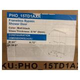 Frameless Bypass Shower Door-Matte Black